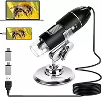  Usb Microscopio Digital 3en1 1600x 8led Con Soporte Zoom