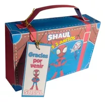 20 Souvenir Infantil Valija Spidey Para Armar!