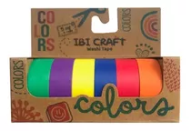 Cinta Adhesiva Decorativa Washi Tape Colores Vivos 6 Rollos