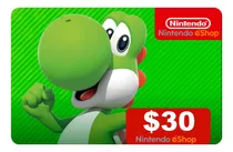 Cartão Nintendo Eshop Switch Card Usa $30 Dólares Americano