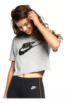 Franela Nike Tipo Crop Top Para Dama Manga Corta De Algodon 