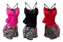 Combo X 3 Pijama Mujer Multiusos Short Y Blusa Original