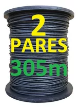 Cabo Rede Cat5e 2 Pares Preto 305m Utp Lan Net Internet Cca