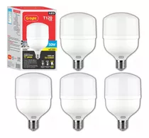 Kit 5 Lâmpadas Led 50w Bulbo 6500k Branco Frio Alta Potência 110v/220v