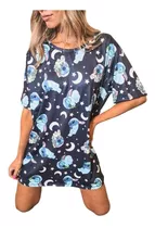 Pijama Mujer Remeron Vestido Personajes Modal Lycra Premium