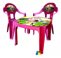 Conjunto Mesa Mesinha E 2 Cadeiras Infantil Madeira Didática