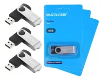 Kit 3 Pendrive Multilaser Twist 8gb 2.0 Preto -pd587 Atacado