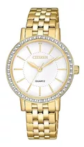 Citizen Women's Quartz Gold Tone Steel El3042-84a Color De La Correa Oro Color Del Bisel Oro Color Del Fondo Oro