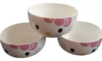 Set De Bowls De Cerámica Hello Kitty® , Originales De Japón