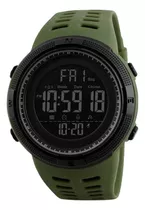 Reloj Deportivo Burk 1251 Luz Digital Cronometro Alarma ! Color De La Malla Verde Color Del Bisel Negro