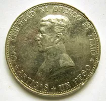 Antiguo Peso 1917 Moneda Grande De Plata En Excelente Estado