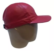 Gorra De Cuero Marrón Negro Rojo Guns Leather