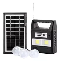 Sistema De Luz Solar Com Painel + Bateria Rádio + 3 Lâmpadas