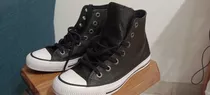 Converse Originales, Tipo Botita De Cuero, Suela Blanca