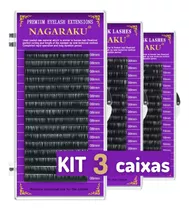 Kit 3un Cílios Nagaraku Volume Russo Fio - Escolha Tamanhos