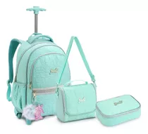 Kit Rodinha Escolar Passeio Menina Pompom Chaveiro