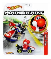 Miniatura Hot Wheels Mario Kart Red Yoshi Standard Kart Cor Vermelho