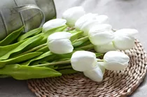 8 Tulipane Latex Para Arreglo Flor Artificial Ramo In