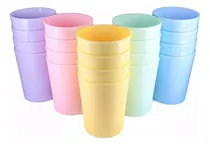 Vasos Rigidos Cumpleaños Colores Pastel Surtidos 300ml X30u