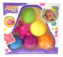 Set De Pelotas Sensoriales De Goma Para Bebe En Caja