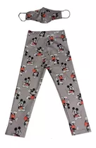 Calza Leggins Nena Lycra Frizada Premium C/ Barbijo Mickey 