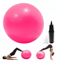 Pelota Pilates Fitness Yoga 60 Cm + Bomba Manual Color Azul