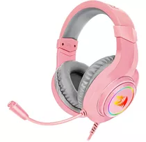 Auriculares Gamer Redragon H260 Hylas Rosa Con Luz Led