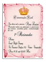 100 Convites Pergaminho Realeza Rosa