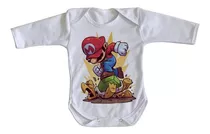 Body Bebê Luxo Mario Bros Super Game Nintendo Luigi Tartarug