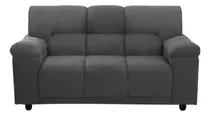 Sillon Sofa Juego Living 3 Cuerpos Tela LG Amoblamientos Color Gris Diseño De La Tela Liso