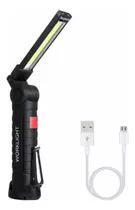 Lámpara De Trabajo. Luz Led Recargable Usb. Base Magnética.