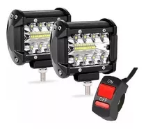 Par Faros Auxiliar Led 60w Spot/flood Cree Moto + Switch