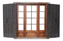 Ventana Madera Cedro Con Celosias Cod.11981 Chapasusadas