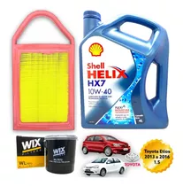 Kit Service 4l Aceite Shell Helix Hx7 + Filtros Toyota Etios