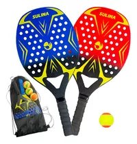 Kit 2 Raquete Beach Tennis + Capa E Bola Oficial