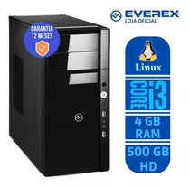 Pc Desktop Everex Core I3 4gb Hd 500gb Linux