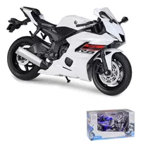 Yamaha Yzf R6 Azul Die-cast Moto Modelo Nuevo En Caja