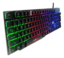 Teclado Mouse Gamer Rgb Semi Mecanico Multimidia