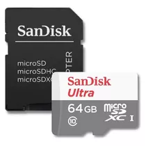 Cartão De Memória 64gb 10 Para Canon Sl3 Sandisk