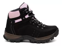 Bota Botinha Feminina Coturno Couro Legítimo Trilha Trekking