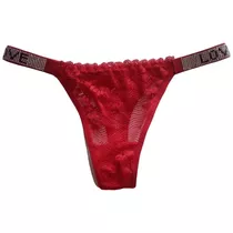 Tanga Cola Less Strass Encaje Love Brillosos Ropa Interior