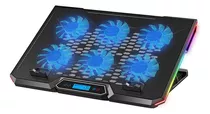 Base Ventilador Enfriador Notebook 6 Fans Lcd Rgb Hasta 17 Linkon