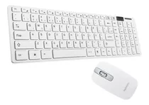 Teclado E Mouse Wireless 2.4g Resistente A Água Branco Exbom