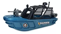 Barco De Brinquedo Thunder Comando Flutua Na Água Acessorios Cor Azul