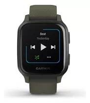 Smartwatch Garmin Venu Venu Sq - Music Edition 1.3  Caja 40mm De  Polímero Reforzado Con Fibra  Moss, Malla  Moss De  Silicona Y Bisel  Slate De  Aluminio Anodizado