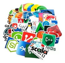 50 Stickers Programación Logos Personaliza Tu Laptop, Cuarto
