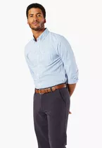 Camisa Signature Comfort Flex Standard Fit Celeste Dockers