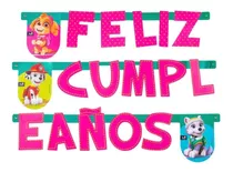 Feliz Cumpleaños Paw Patrol Skye Niñas Guirnalda Cotillón 