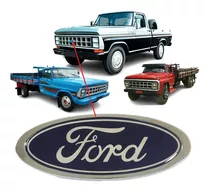 Emblema Marca Grade Ford Oval Grande Pick Up Caminhão Azul