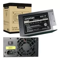 Fuente  600w Cromax 20+4 Sata Fan 8cm Negra Box